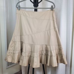 DKNY Jeans Cotton Khaki A-Line Skirt Size 14